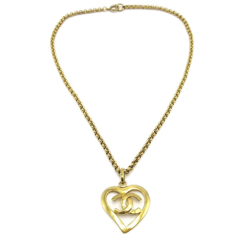 Chanel CC Heart Pendant Metal